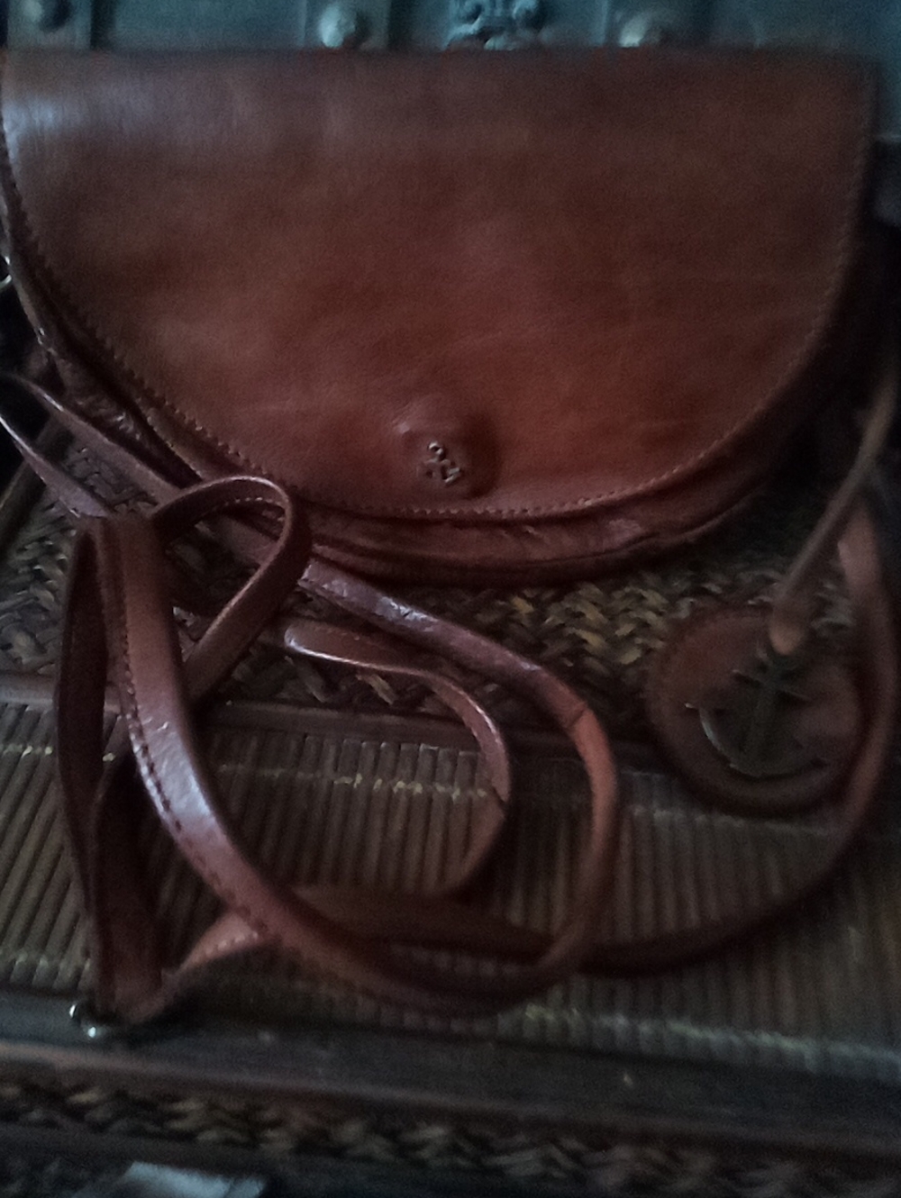 Harbor Cognac Moon Brown Leather Crossbody Bag - Classic Women's Shoulder Purse